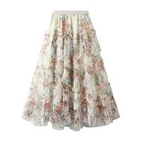 Algopix Similar Product 8 - Women Mid Length Skirt Dance Party A