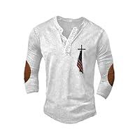 Algopix Similar Product 18 - MOGUI American Flag Cross Shirts For