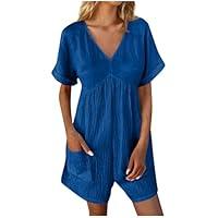 Algopix Similar Product 3 - Short Rompers for Women 2024 V Neck