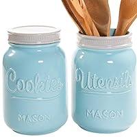 Algopix Similar Product 16 - Mason Cookie Jar  Utensil Holder Set 