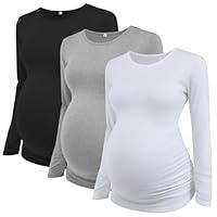 Algopix Similar Product 12 - Ecavus 3Pack Womens Maternity Tunic