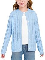 Algopix Similar Product 6 - Haloumoning Girls Cable Knit Cardigan