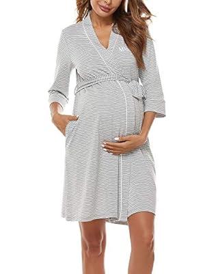 Ekouaer Maternity Robe 3 in 1 Labor Delivery Nursing Gown Hospital  Breastfeeding Dress Bathrobes at  Women's Clothing store