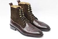 Algopix Similar Product 14 - Handmade Two Tone Ankle High Boot Men