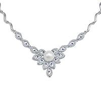 Algopix Similar Product 11 - Bridal Leaf Blue CZ Fashion Simulated