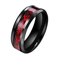 Algopix Similar Product 4 - SWOPAN Mens Celtic Dragon Ring 8MM Red