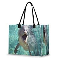 Algopix Similar Product 10 - POFATO Tote Bag for Women Cute Dolphin