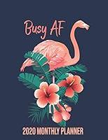 Algopix Similar Product 6 - Busy AF 2020 Monthly Planner Flamingo