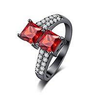Algopix Similar Product 3 - YAZILIND Black Gold Plated Rings Red