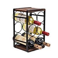 Algopix Similar Product 19 - SODUKU Rustic Wood Countertop Wine Rack