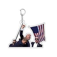 Algopix Similar Product 6 - Trump 2024 Double Sided Keychain