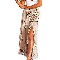 Algopix Similar Product 17 - JOFOW Womens Wide Leg Pants Boho Floral