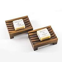 Algopix Similar Product 8 - Teak Soap Dish Gift Set  Bundle of 2