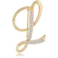 Algopix Similar Product 20 - Letter Brooch Pins Initial Rhinestone