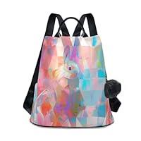 Algopix Similar Product 15 - FUQIUMI Irregular Puzzle Bunny Backpack