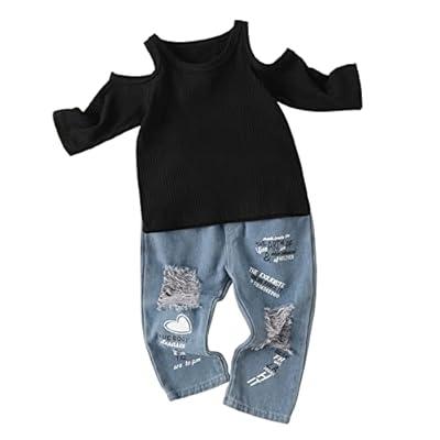 Girl Clothes Girl Clothes Denim Flared Jeans Outfits 2PCS Top And Denim  Pants Sets Cute Outfits Girls Size 16 