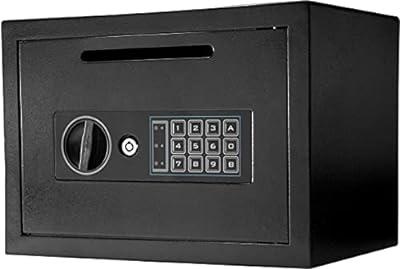 Basics Steel Home Security Electronic Safe with Programmable Keypad  Lock, Secure Documents, Jewelry, Valuables, 1.8 Cubic Feet, Black, 13.8W x