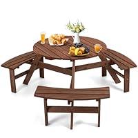 Algopix Similar Product 4 - Zevemomo 6Person Wood Picnic Table