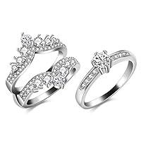 Algopix Similar Product 12 - Uloveido Rhodium Plated Crown Wedding