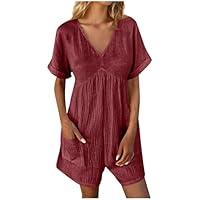 Algopix Similar Product 16 - Short Rompers for Women 2024 V Neck