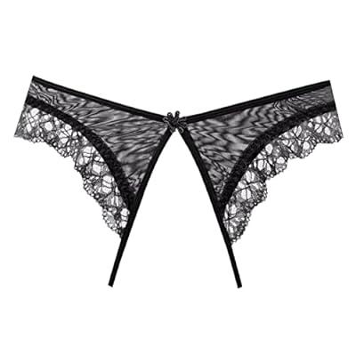 Best Deal for Womens Panties Slit Lace Thong Low Waist Sexy Lace Trim T