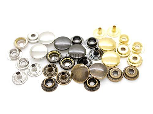 Trimming Shop Press Studs Durable Snap Fasteners 4 Part, Alloy Cap Metal  Back Snaps for DIY Leathercraft, Clothing Repair, Jacket, Purses (15mm