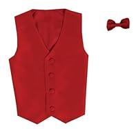Algopix Similar Product 14 - Vest and Clip On Boy Bowtie set  RED 