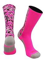 Algopix Similar Product 2 - TCK Digital Camo Crew Socks Neon Pink