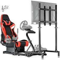 Algopix Similar Product 5 - Anman Racing Sim Cockpit TV Monitor Red