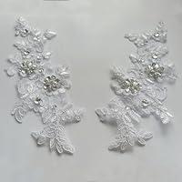 Algopix Similar Product 14 - Handsewing Beads lace Applique one Pair