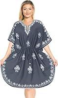 Algopix Similar Product 5 - LA LEELA Womens Midi Caftan Beach