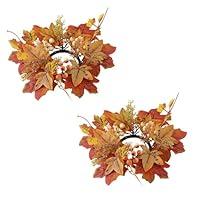 Algopix Similar Product 8 - Small Fall Wreath for Candlestick Table