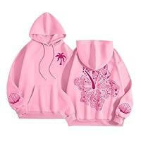 Algopix Similar Product 14 - Pink Graphic Hoodie for Women Cute