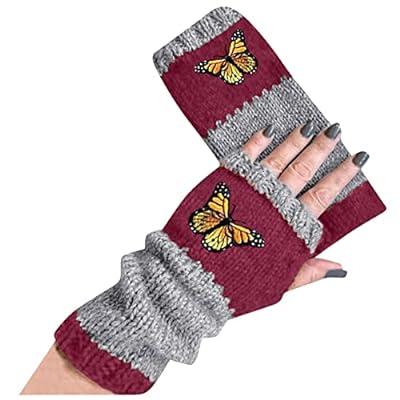 Best Deal for Handmade Warm Hook Gloves Woolen Flower Small Women