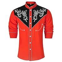 Algopix Similar Product 16 - Uezjymi Mens Western Cowboy Shirt