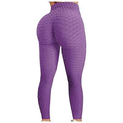 2 Pack Women's Bubble Hip Butt Lifting Anti Cellulite Legging High Waist  Workout Tummy Control Yoga Tights