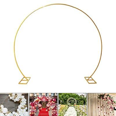 AnBaiMei 7 Ft Round Wedding Arch Stand With Metal Base For Flower Balloon Decoration, Circle Backdrop Stand Frame For Ceremony, Birthday
