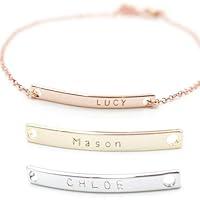 Algopix Similar Product 6 - Personalized Gift Name Bar Bracelet 16K