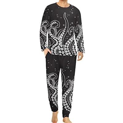 Best Deal for Black And White Octopus Tentacles Men's Long Sleeve