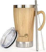 Algopix Similar Product 1 - Bamboo Travel Mug with Handle  Leak