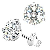 Algopix Similar Product 1 - Saintda 3 Prongs Moissanite Earrings