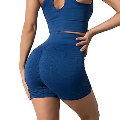 Women's Solid Color Yoga Clothes Long Sleeve Pants Two Piece Tight Hip Lift  Sportswear Tank Top Shorts Fitness Suit For Ladies