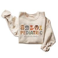 Algopix Similar Product 5 - Pediatric Nurse Sweatshirt Cute PEDS