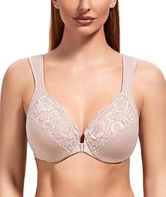 Plus Size - Straps And Rings Satin Underwire Bra With Mesh Cup