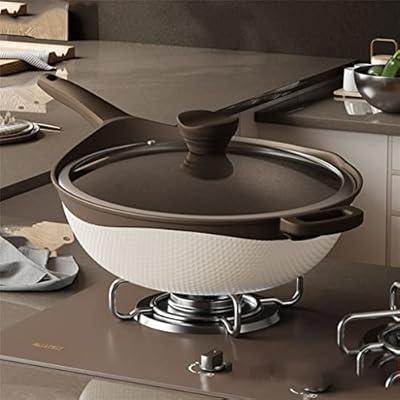 Best Deal for Walnut Natural Clay Wok Non-Stick Pan 32CM Household