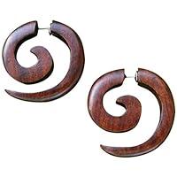 Algopix Similar Product 6 - Tribal Organic Wooden Earrings Fake
