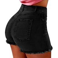 Algopix Similar Product 5 - Women High Waist Slim Fit Denim Shorts