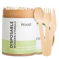 Algopix Similar Product 5 - Disposable Wooden Cutlery Set  100