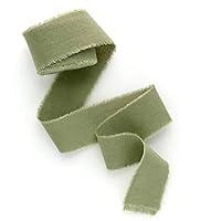 Algopix Similar Product 3 - Olive green 1 inch wide 5 yds frayed