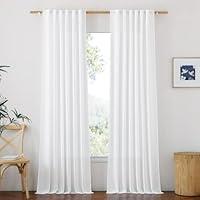 Algopix Similar Product 11 - NICETOWN Linen White Curtains for